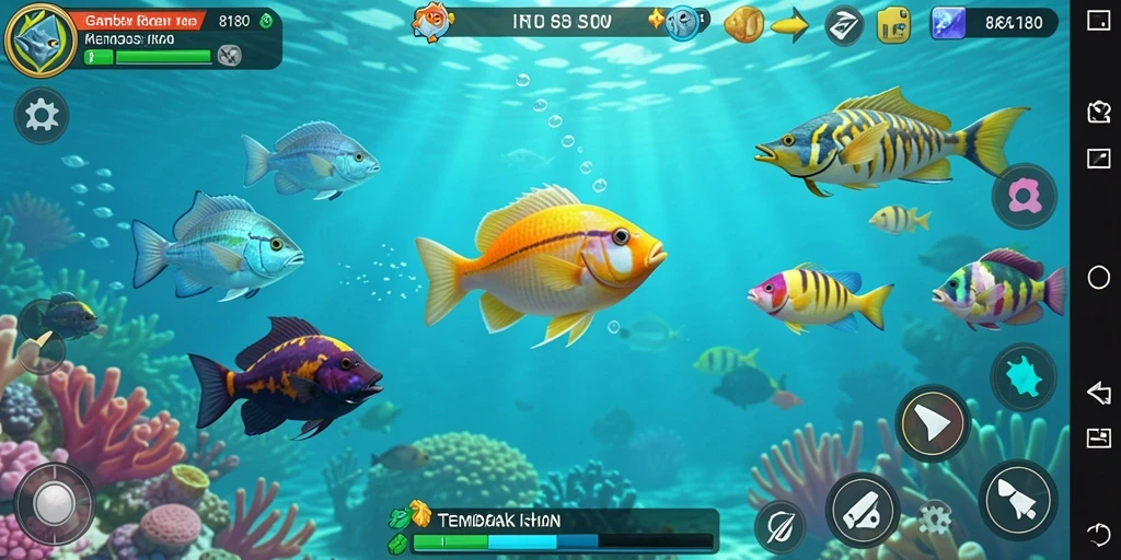 Screenshot utama menampilkan aksi menembak ikan yang seru dalam 8180.