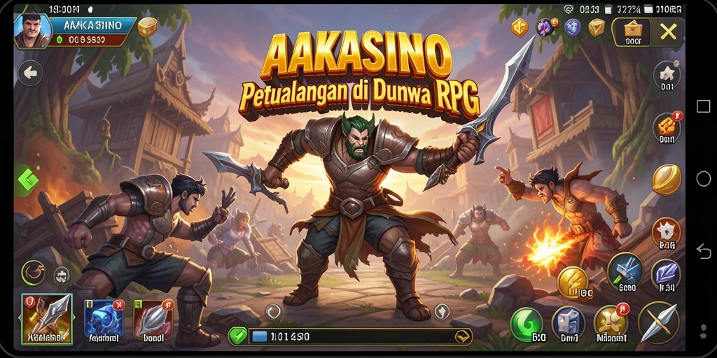 Tampilan gameplay AAKASINO dengan grafis RPG yang menarik.