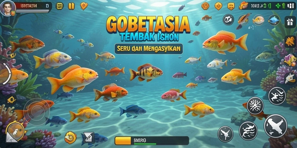 Tangkapan layar utama dari gameplay seru Tembak Ikan di GOBETASIA.