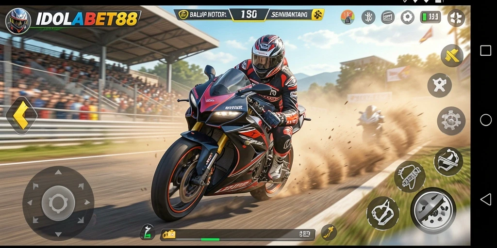 Gameplay balap motor yang mendebarkan dan visual yang menakjubkan.