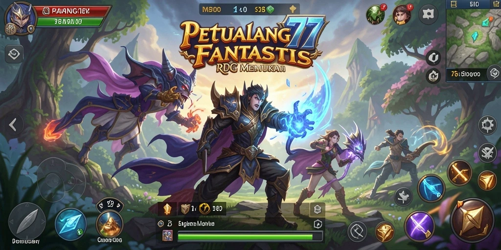 Tampilan gameplay RPG yang menegangkan dan penuh aksi dalam JEPANG77.
