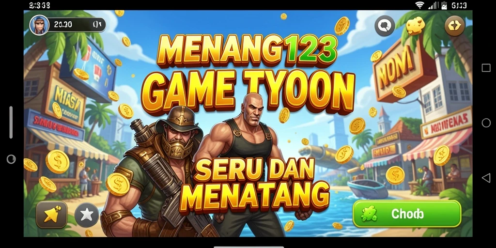 Screenshot gameplay <strong>MENANG123</strong> menampilkan aktivitas membangun bisnis yang seru.
