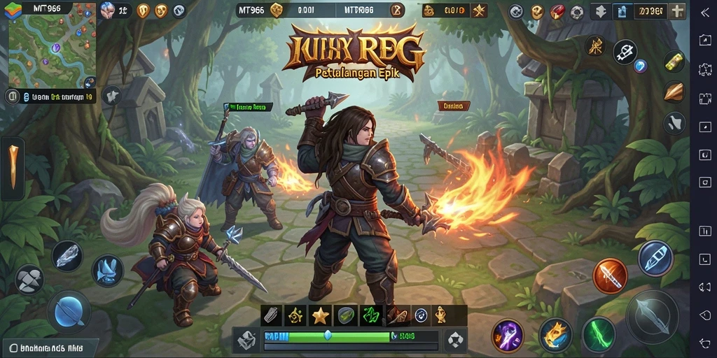Tampilan gameplay menarik di MT966 saat Anda berpetualang di dunia RPG.