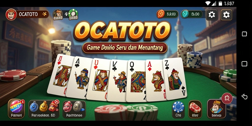 Screenshot gameplay OCATOTO yang menampilkan suasana permainan Domino.