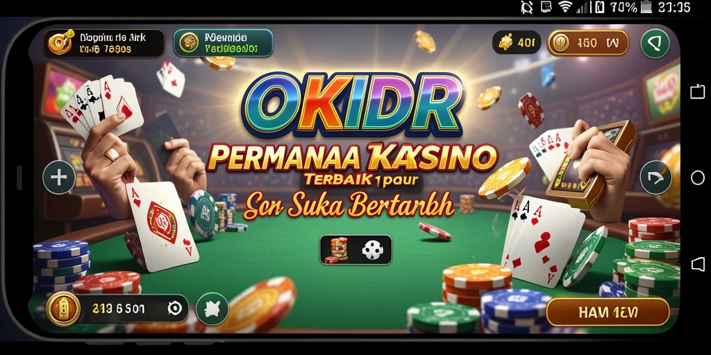 Tangkapan layar utama OKIDR menampilkan gameplay kasino yang mendebarkan.