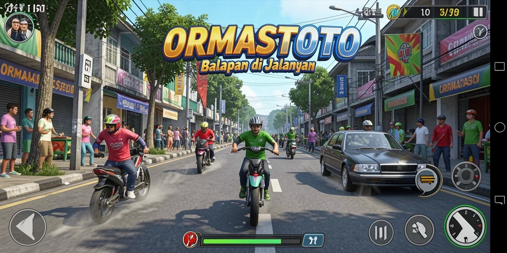 Tampilan gameplay ORMASTOTO yang seru dan cepat.