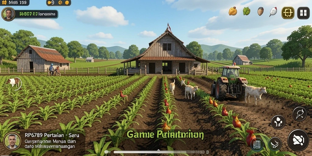 Screenshot gameplay RP6789 menampilkan aktivitas bertani yang seru.