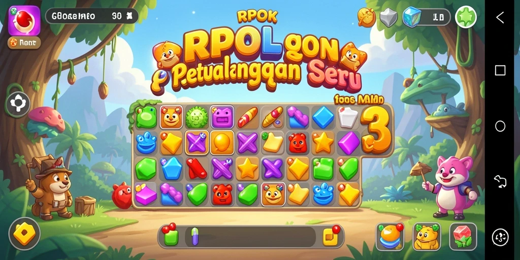Tangkapan layar utama RPOK menampilkan aksi permainan Match-3 yang mendebarkan.