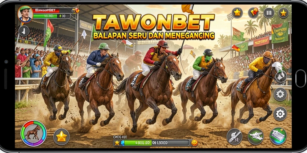 Screenshot gameplay TAWONBET dengan balapan mendebarkan.