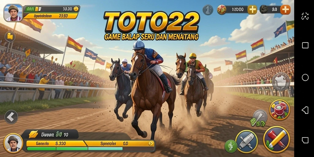 Tampilan gameplay TOTO22 saat balapan seru dan mendebarkan.