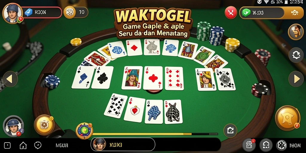 Gameplay seru Gaple di WAKTOGEL yang penuh tantangan.
